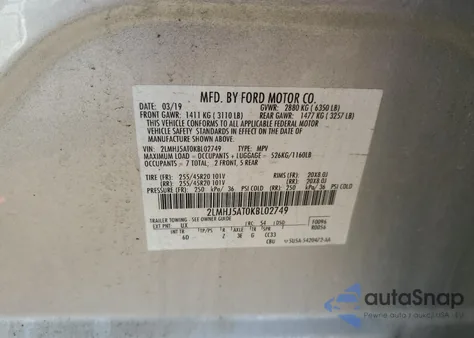 2019 Lincoln Mkt from USA, damaged, VIN 2LMHJ5AT0KBL02749